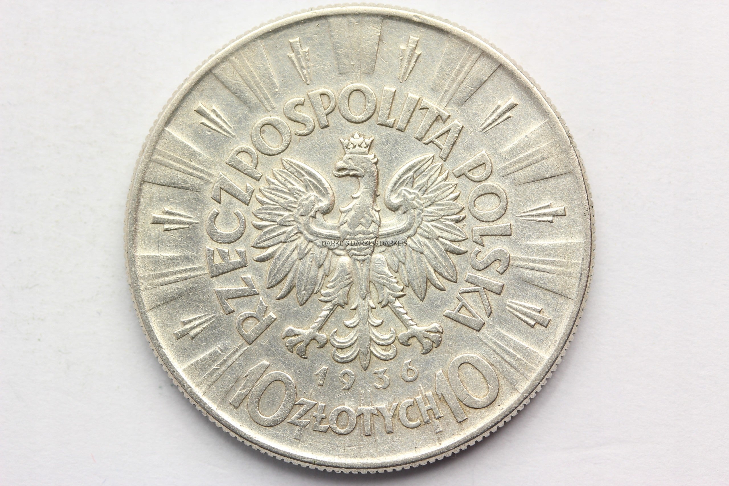 10 ZŁ POLSKA 1936 JÓZEF PIŁSUDSKI STAN!! NR.2