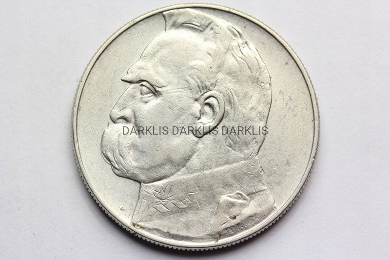 10 ZŁOTYCH POLSKA 1937 - JÓZEF PIŁSUDSKI -SREBRO